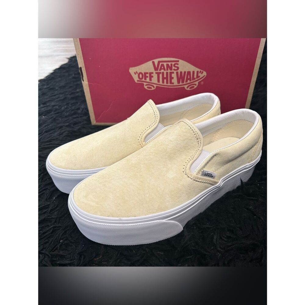 VANS yellow suede platform slip on shoes sneakers women’s 7 new